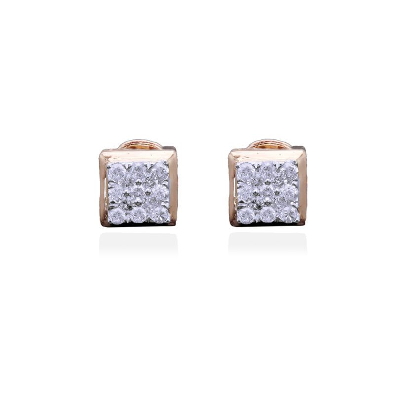 Modern Square Stud Diamond Earring1